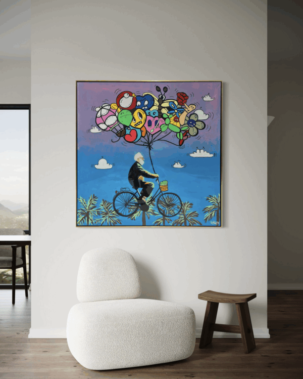 "Pursuit of Happiness" canvas art displayed on wall
